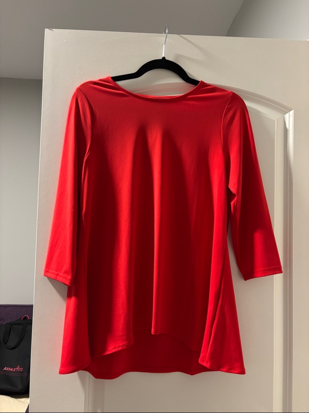 Alfani Red Three-Quarter Sleeve Swing Blouse